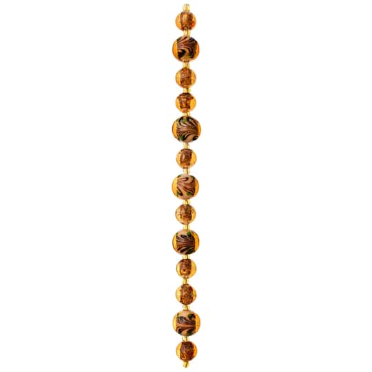 12 Pack: Amber Lampwork Glass Beads by Bead Landing™